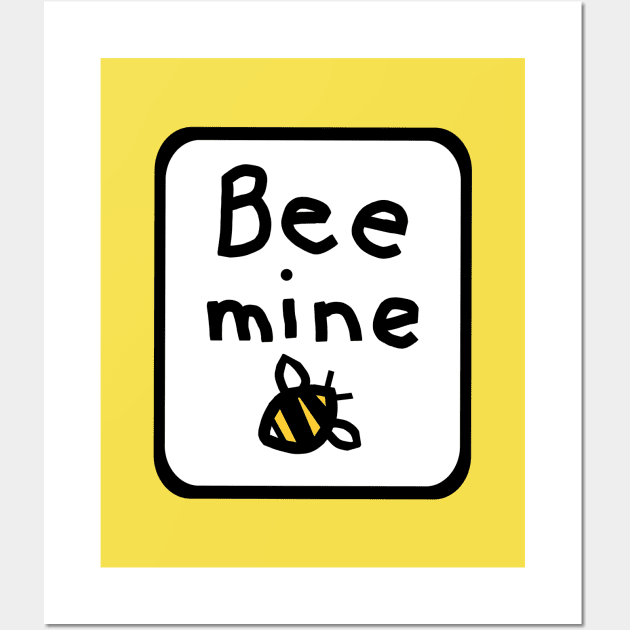 Framed Bee Mine for Valentines Day Wall Art by ellenhenryart